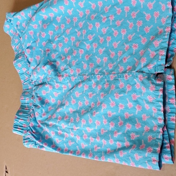 Vineyard Vines teal with pink Palm trees trunk shorts size large - Picture 6 of 7